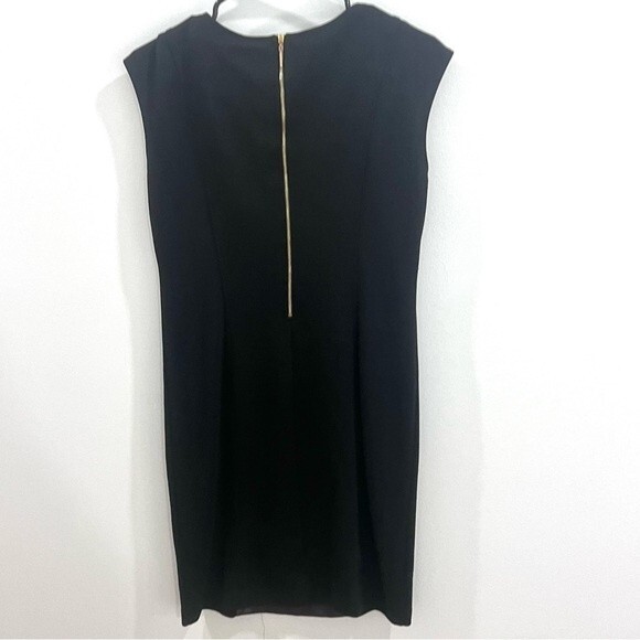 Spense leather panel black sheath dress size 4 - Picture 3 of 5